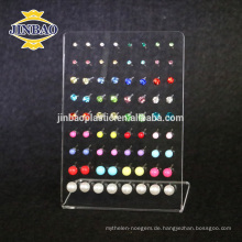 Jinbao Klare Acryl Ohrring Display steht kleine Plexiglas Schmuck Display Riser